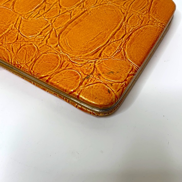 Vintage Burnt Orange Snap Weatherproof Wallet Clutch | Money Card Change Holder - Picture 8 of 11